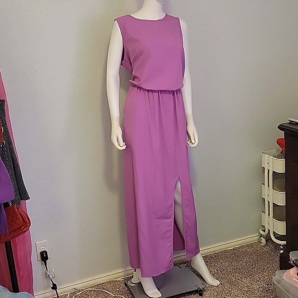 Misslook Lavendar Tank Maxi Blouson Walk Through Dress - Picture 2 of 9